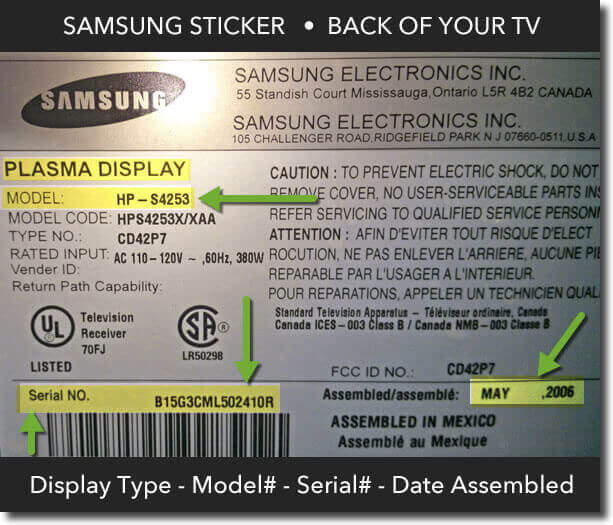 Samsung tv model number ventura tv